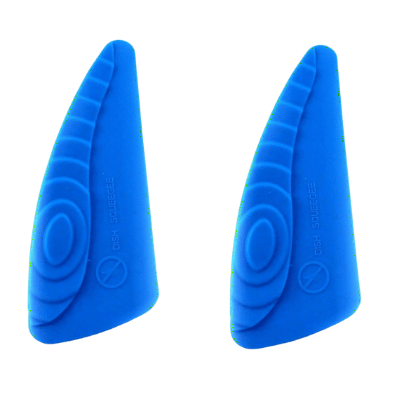 Dependable Industries Set of 2 - Plate Scourer Squeegee Sponge Countertop Dish Cleaner Scraping Tool Silicone Eco-Friendly Reusable Kitchen Bathroom Multi-Purpose