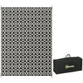 thumbnail image 1 of Outsunny Waterproof Outdoor Rug w/ Carry Bag, 9' x 12', Black White Clover, 1 of 10