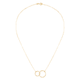 thumbnail image 3 of Women's Finecraft Interlocking Textured Double Circle Necklace in 14kt Yellow Gold, 17", 3 of 4