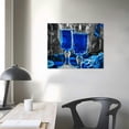 thumbnail image 4 of ARISTURING Blue Rose Artwork Wine Kitchen Canvas Art for Home Walls Black and White With Blue Wine Painting Printed Rose Art Dining Room Decor Blue Kitchen Pictures Wall Decor Stretched Decor, 4 of 5