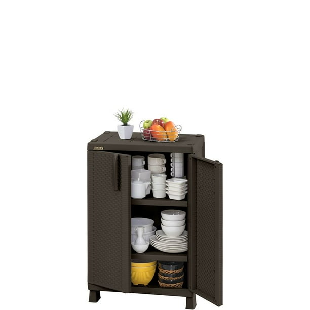 Rimax brown resin rattan compact cabinet deals