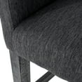 thumbnail image 3 of Noble House Deville Indoor Fabric Upholstered Wood 26 inch Counter Stool, Charcoal and Gray, 3 of 8