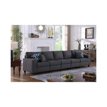 Maykoosh Coastal Cottage Linen 5-Seater Sofa with Cupholder