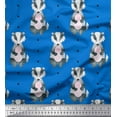 thumbnail image 1 of Soimoi Blue Rayon Fabric Dots & Raccoon Animal Print Fabric by Yard 42 Inch Wide, 1 of 3
