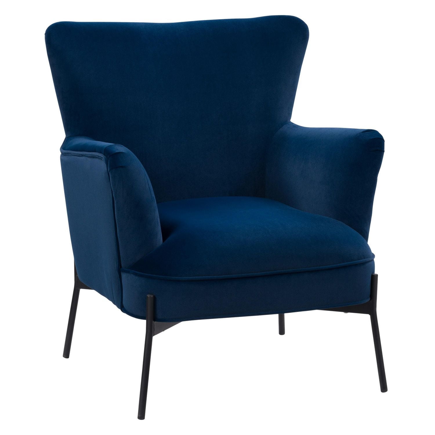 CorLiving Eliana Modern Wide Velvet Upholstered Indoor Wingback Accent Chair
