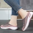 thumbnail image 6 of gzxflxpge Women Slip‑On Backless Mule Shoes Breathable Knit Mesh Casual Sneakers, Non‑Slip Light Weight Weaving Walking Footwear for Daily Wear Pink 5.5（CN-36）, 6 of 7