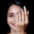 thumbnail image 4 of Rosec Jewels Lab Created Diamond Engagement ring with Double Halo (Ef-Vs Quality) - Statement ring for Women, 18K Yellow Gold, US 5.50, 4 of 8