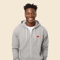 thumbnail image 4 of Dalix Pixel Heart Embroidered Zip Hoodie Fleece Long Sleeve Pocket Warm Soft Mens in Silver 2XL XX-Large, 4 of 5
