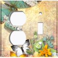 thumbnail image 4 of Metal Light Switch Plate Cover Floral Nature Butterfly Scripture Damask BUT035, 4 of 13