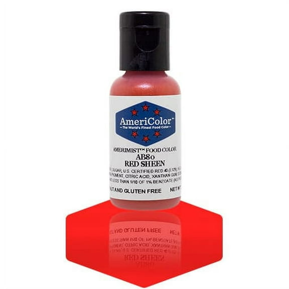 AmeriColor AmeriMist Red Sheen, .65 Ounce, Airbrush Food Color