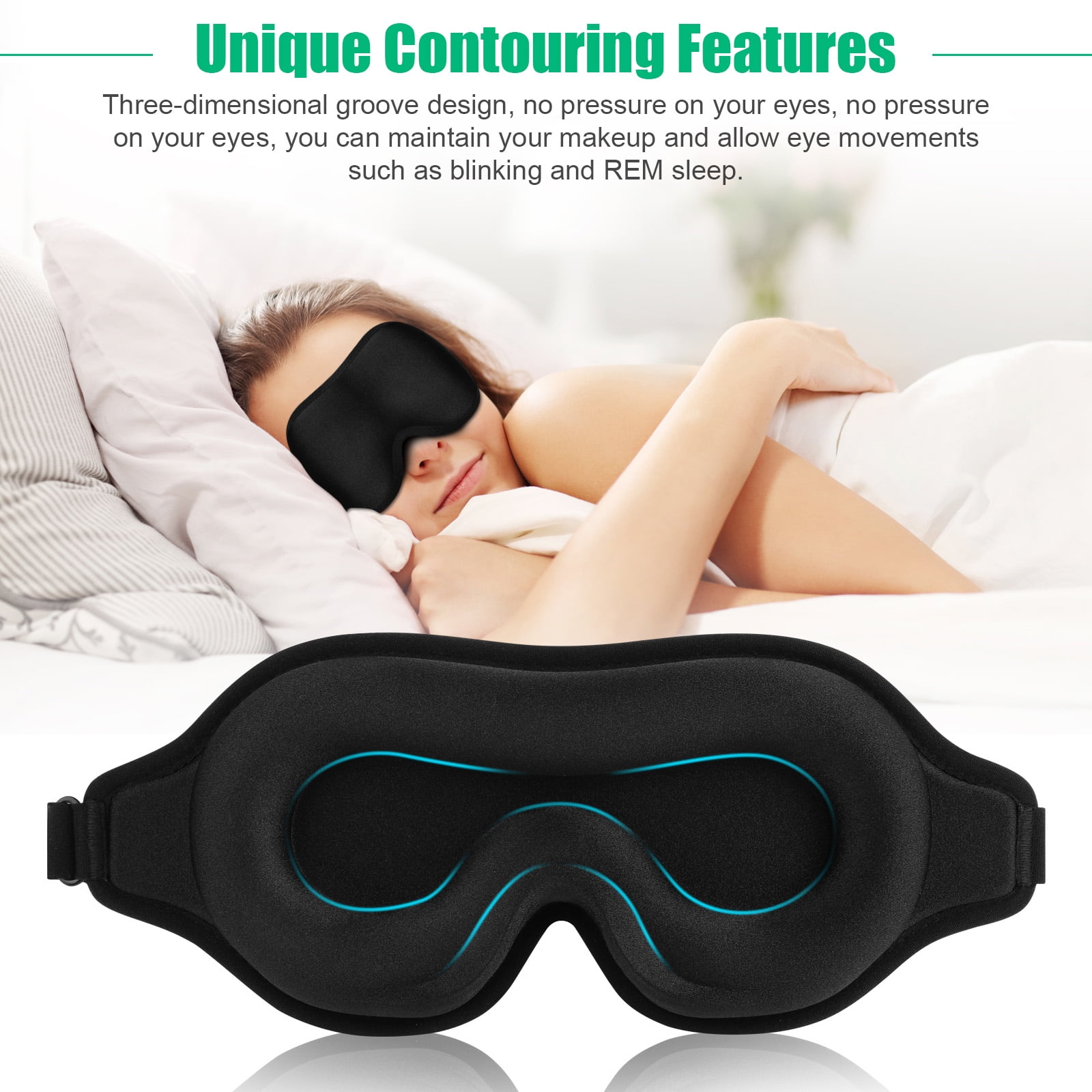 Sleep Better With 3d Contoured Cup Eye Mask - Block Out Light & Provide  Soft Comfort For Travel, Yoga & Nap! - Temu