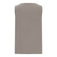 thumbnail image 6 of Mrat Dressy Tank Tops for Women Women's Summer Loose and Comfortable Round Neck Sleeveless Tassel Splicing Casual Solid Color Loose Large Size Cotton and Linen Tops S-211 Gray XXL, 6 of 7