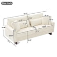 thumbnail image 3 of Newest 80.3" Corduroy Loveseat, Upholstered Sofa with Pocket Springs & 4 Pillows, for Living Room & Apartment, Beige, 3 of 12