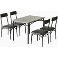 thumbnail image 1 of 5-Piece Farmhouse Dining Set: Compact Table & 4 Upholstered Chairs for Kitchen, Breakfast Nook and Living Room, 1 of 8