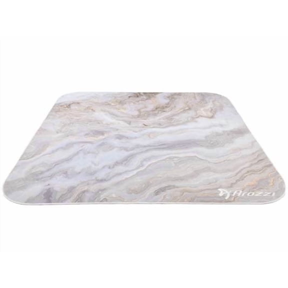 Arrozi Floor Mat, Zona Quattro Microfiber Gaming Chair Floor Mat for Carpet, Anti-Slip Noise Dampening Floor Mat for Office Chair (White Marble)