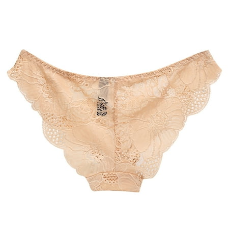 

Kddylitq Women s Lace Bikini Panties Soft Low Rise No Show Briefs Breathable Underwear Yellow M