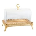 thumbnail image 2 of WeiLaiKeQi Cake Stand with Acrylic Lid Butter Dish for Desserts Cakes Banquets Supplies Golden, 2 of 9