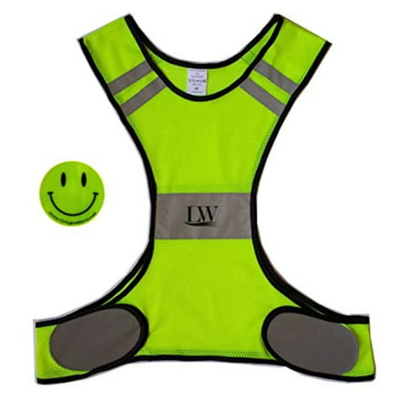 LW Reflective Running Vest Biking Cycling Walking Yellow Safety (Best Reflective Cycling Jacket)