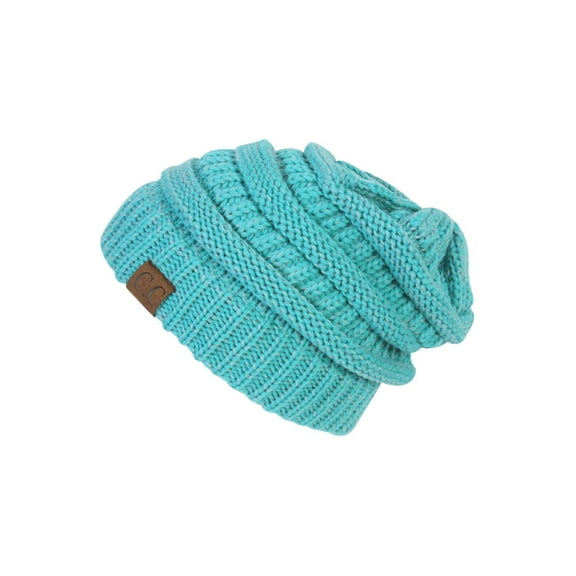 Gravity Threads Two Tone Chunky Soft Marled Knit Soft Beanie, Mint