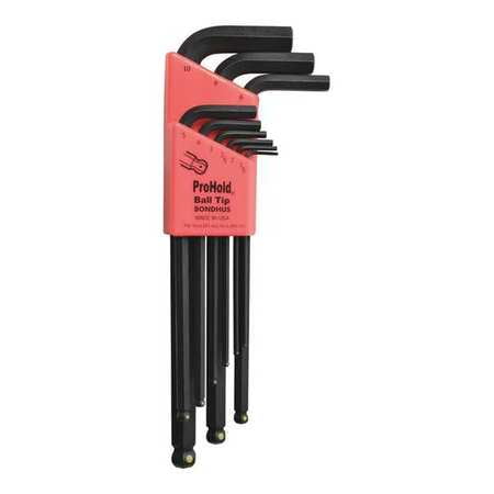 BONDHUS 74999 Set 9 Prohold Ball End L-Wrenches G0637911
