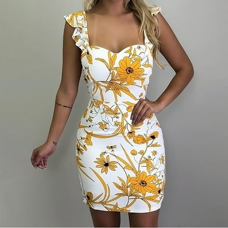 Dresses for Women 2023 HIMIWAY Women s One-Shoulder Printed Sexy Slim Shaved Backpack Bag Hip Sling Dress White 4XL