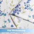 thumbnail image 3 of Watercolor Floral Cafe Curtains 36 Inches Length, Blue Flower Printed Farmhouse Rod Pocket Tier Curtains for Kitchen Leaf Pattern Short Window Curtain Treatment, Colorful, 28" W x 36" L，Set of 2, 3 of 6