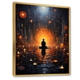 thumbnail image 2 of Designart "Orange Black Meditation Mystic Reflections painting" Portrait Floater Framed Canvas Wall Art, 2 of 7