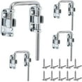 thumbnail image 1 of 4 Pcs Sliding Glass Door Lock French Latch Security Screws Safe Loop 2 Inch Window Patio Chrome Plated, 1 of 6