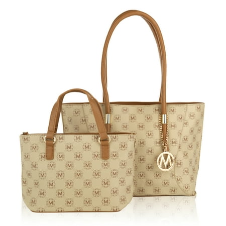 2 Piece Tote - MKF Collection by Mia K. Farrow Carol M Signature 2 Pieces Set Tote and Mini Tote