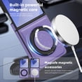 thumbnail image 7 of Leather Case for Samsung Galaxy Z Flip 5, Support Wireless Charging, 360 Spin Magnetic Stand Shockproof Protective Magnetic Case, Military Protection for Samsung Z Flip5, Purple, 7 of 7