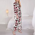 thumbnail image 3 of Balery Rose Flowers Conjunto de Pijama con Estampado para Mujer, Conjunto de Dos Piezas con Manga Larga, Ropa de Dormir Suave con Bolsillos, Pijamas Cómodos-Small, 3 of 7