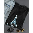 thumbnail image 3 of Eiffel Tower Medium Front Graphic And "Le Paris" Text Underneath Women T-Shirt, Female Small, 3 of 4