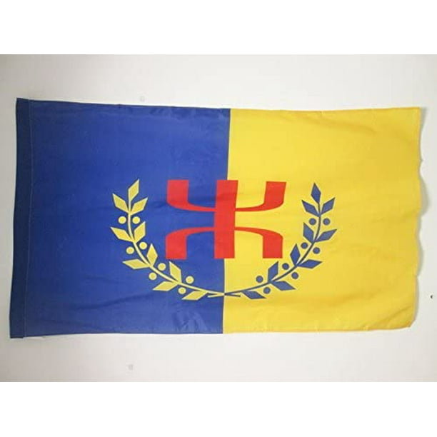 Kabylie Flag 3' x 5' for a pole - Berber Kabylia flags 90 x 150 cm - Banner  3x5 ft with hole - AZ FLAG