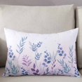 thumbnail image 3 of Watercolor Leaves Throw Pillow Cover, Purple Pastoral Herb Plants Rectangle Decorative Pillow Case Protector Soft Cushion Cover Lumbar Pillowcase for Couch Sofa Bedroom Car Chair Decor 20x26 Inch, 3 of 8