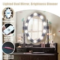 thumbnail image 6 of Topbuy Make-Up Vanity Table Dresser Set w/LED Light, Brown, 6 of 8
