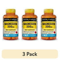 (3 pack) Mason Natural Magnesium 200 mg Healthy Heart and Nervous System, 100 Tablets