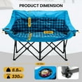 thumbnail image 6 of ABORON Oversized Double Camping Chair - 2-Person Heavy Duty Folding Chairs for Outdoor Sports, Padded Moon Round Chair for Adults, with Cup Holder & Carry Bag, Supports up to 990lbs, 6 of 8