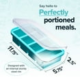 thumbnail image 2 of Souper Cubes 1 Cup Silicone Freezing Tray with Lid, Silicone Soup Freezer Molds for Freezing Broth, Soup, Leftovers and More, 1-Pack - Aqua, 2 of 7