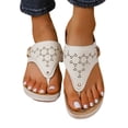 thumbnail image 4 of Yuanlong Womens Sandals Hollow Arch Support Flip Flops Summer Comfortable Dressy Casual Beach Sandals, 4 of 9