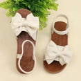 thumbnail image 6 of Pandaie Flat Sandals for Women Open Toe Bowknot Summer Beach Shoes Ankle Strap Comfortable Orthopedic Cork Footbed Slides White 6, 6 of 9