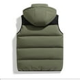 thumbnail image 4 of Wutalume Men's Casual Loose Color-Blocked Cotton Warm Jacket with Detachable Cap, Sleeveless Vest Style for Men, Versatile for Outdoor Adventures and Casual Fashion,Army Green L, 4 of 4