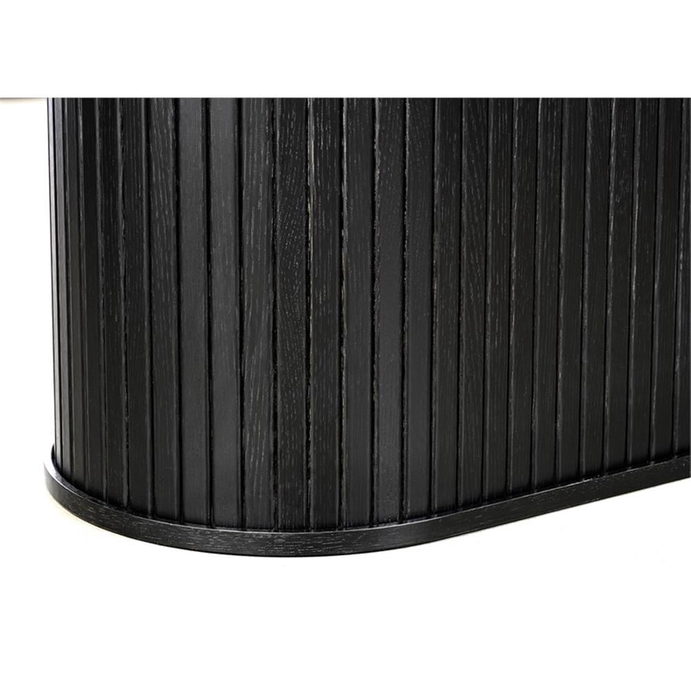 Unique Furniture Modern 71" Oval Dining Table in Black Oak