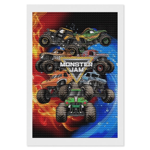 Monster Trucks-Ja-m Picture Paintings Canvas Diamond Art Prints Wall Hang Decoration Home Game Gifts