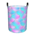 thumbnail image 1 of Balery Purple Dragon Scales Cesta de ropa redonda con asas, impermeable, independiente, para ropa, juguetes, dormitorio y familia-Medium, 1 of 6