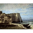thumbnail image 2 of Courbet, Gustave 18x15 Black Ornate Wood Framed with Double Matting Museum Art Print Titled - Cliffs of Etretat After a Storm, 2 of 4