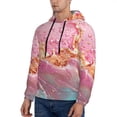 thumbnail image 3 of Lsque Abstract Pink Gold Splash Pattern Casual Men's Hoodie,Hooded Sweatshirt with Kangaroo Pocket,Pullover Hoodie-Small, 3 of 7