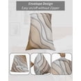 thumbnail image 7 of Beige Ombre Pillow Covers King Size 2 Pack, Modern Geometric Abstract Aesthetic Cream Soft Bed Throw Pillowcases Breathable Cooling Long Lumbar Body Pillow Sham Cover for Bed Sofa 20''x36'', 7 of 7