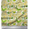 thumbnail image 1 of Soimoi Polyester Crepe Fabric Floral & Bird Cartoon Printed Craft Fabric by The Yard 42 Inch Wide, 1 of 3