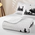thumbnail image 4 of Erosebridal Wolf Twin Quilt Set, Wood Forest Silhouette Twin Coverlet Set, 2pcs 1 Bedspread and 1 Pillowcase, 4 of 7