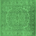 thumbnail image 1 of Ahgly Company Indoor Square Oriental Emerald Green Industrial Area Rugs, 6' Square, 1 of 4